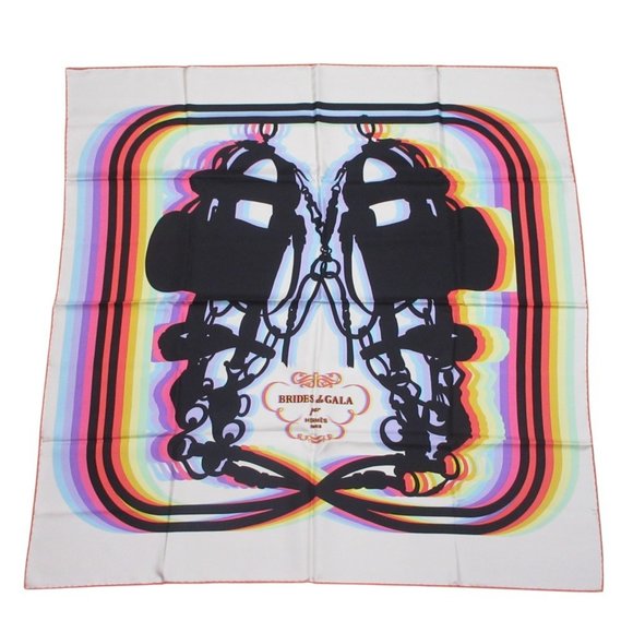 HERMES Brides de Gala Shadow Carré 90 Large Silk Scarf/Muffler, Multicolor, W... - Picture 1 of 7